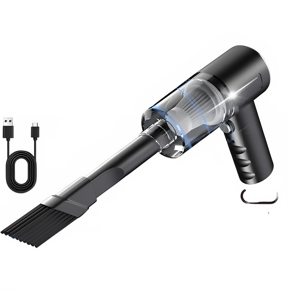 Compact Wireless Car Vacuum - USB Rechargeable Handheld Cleaner