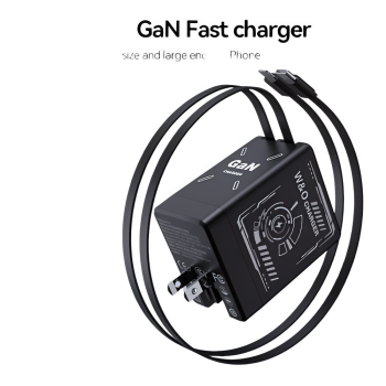 2-in-1 GaN 120W Fast Charger - Retractable USB-C & Lightning Cables for iPhone 16