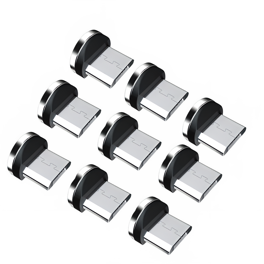 9-Piece Magnetic Charging Cable Adapter Set - 360 Rotation Tips
