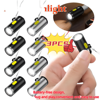 Type-C Rechargeable Mini LED Flashlight - Pocket Keychain Torch Light