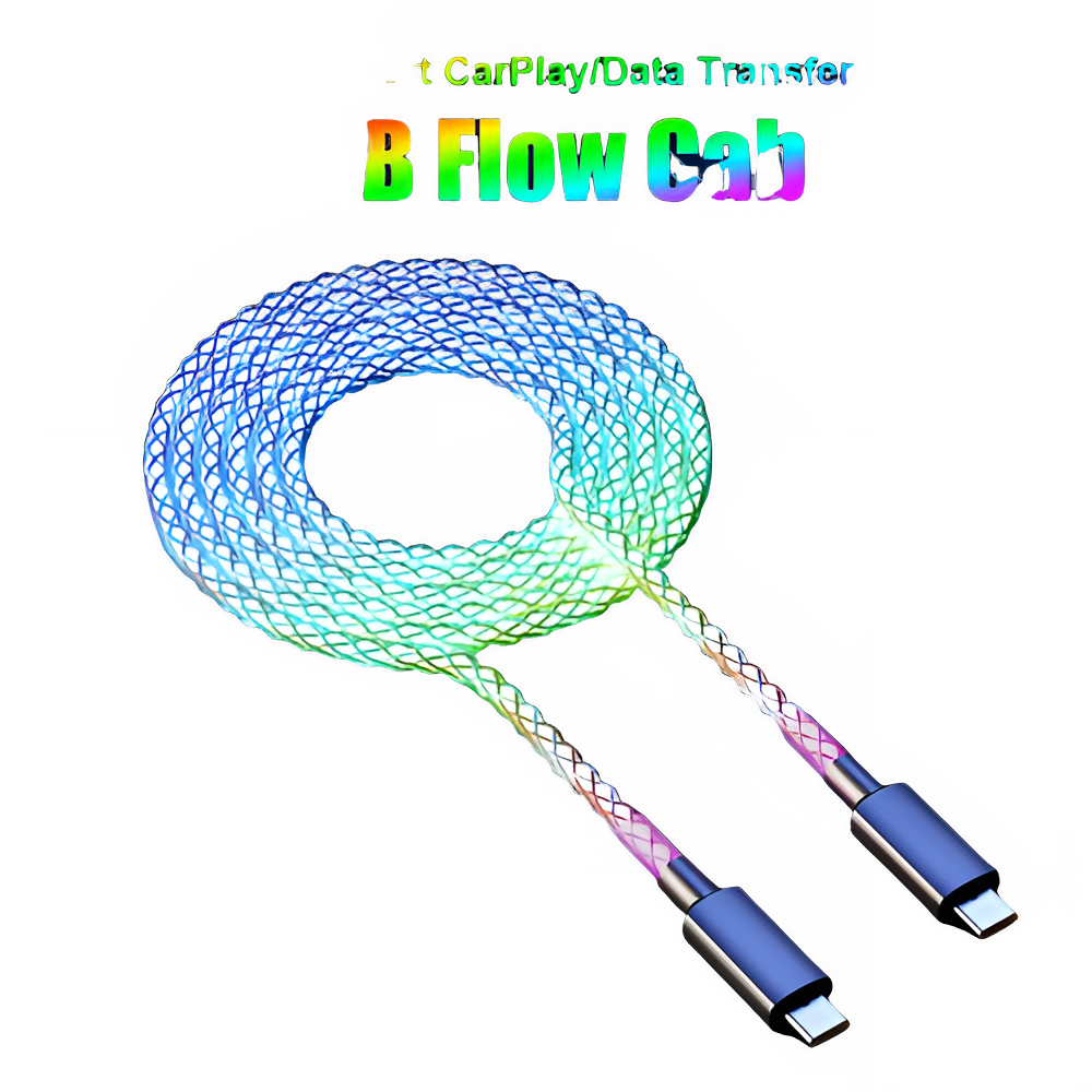 RGB Breathing Light USB-C Cable - 66W Fast Charging with Gradient Effects