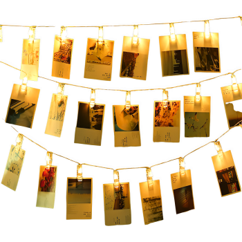 LED String Lights 10/20Leds Photo Big Clip Fairy Lights Outdoor Battery Operated Garland Christmas Decoration Party Wedding Xmas