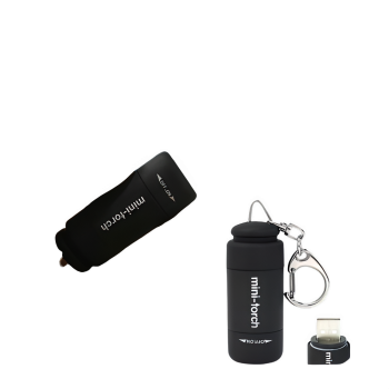 Waterproof USB Rechargeable Keychain Flashlight - Mini LED Pocket Torch