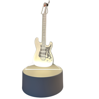 3D Guitar Night Light - LED Acrylic Illusion Desk Lamp with Warm White Glow