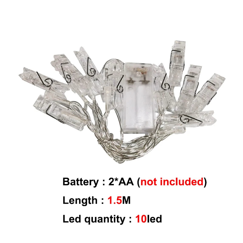 LED Photo Clip String Lights - 10M 40LED USB Powered Fairy Lights - Image 4