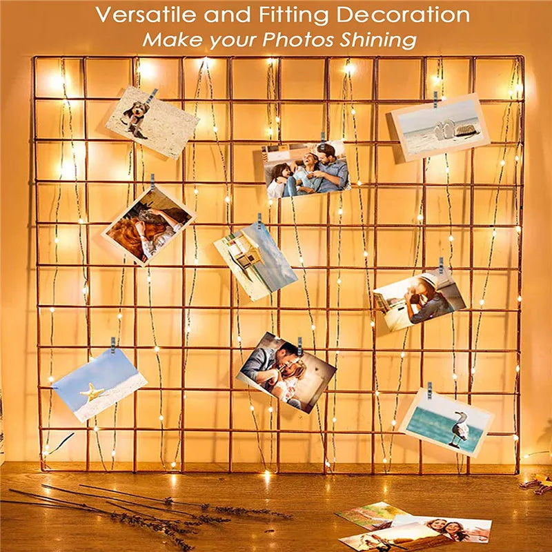 LED Photo Clip String Lights - USB & Battery Powered Fairy Lights - Image 2