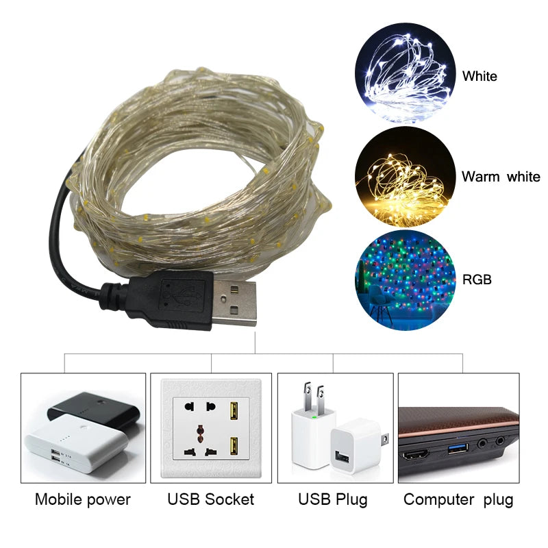 LED Photo Clip String Lights - 10M 40LED USB Powered Fairy Lights - Image 3