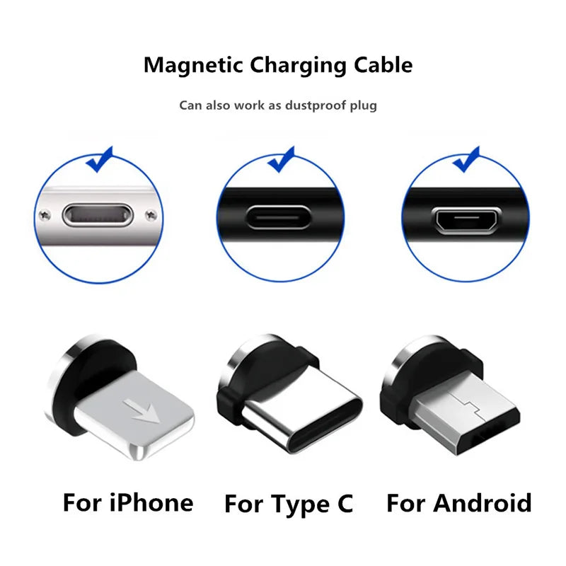 9-Piece Magnetic Charging Cable Adapter Set - 360 Rotation Tips - Image 4