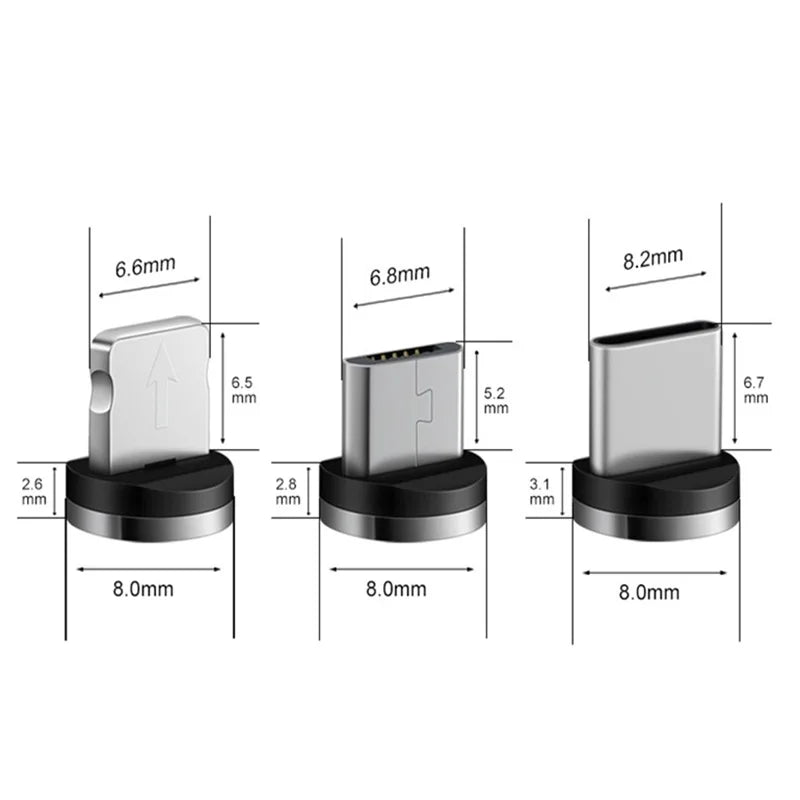 9-Piece Magnetic Charging Cable Adapter Set - 360 Rotation Tips - Image 3