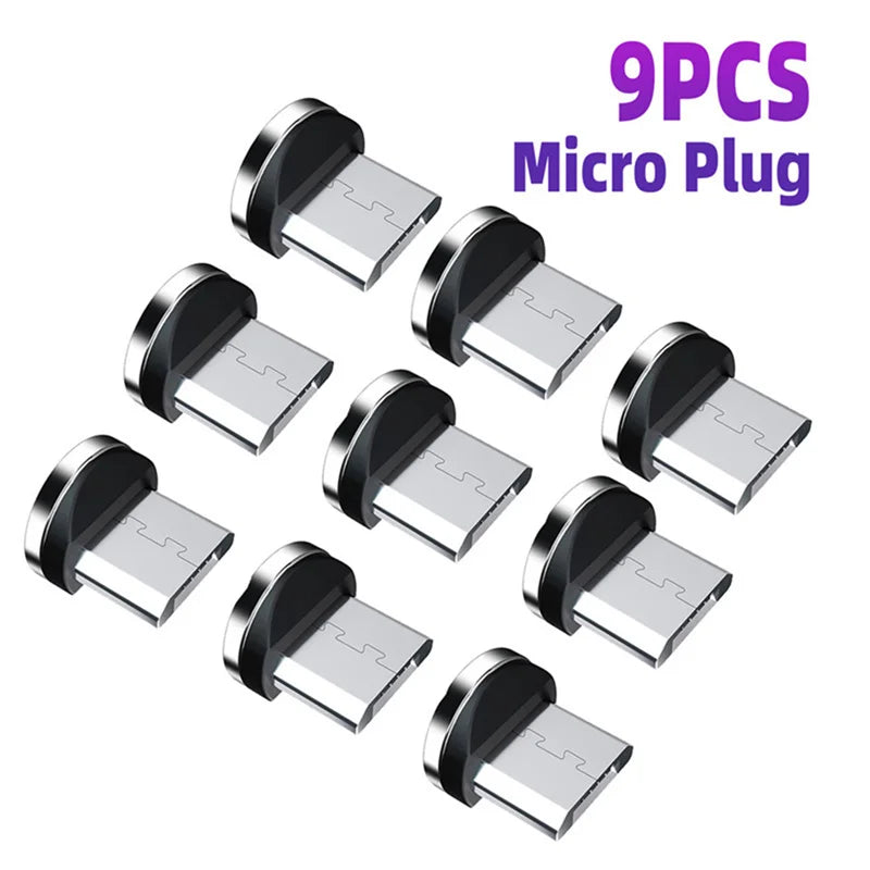 9-Piece Magnetic Charging Cable Adapter Set - 360 Rotation Tips - Image 6