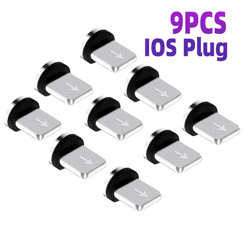 9-Piece Magnetic Charging Cable Adapter Set - 360 Rotation Tips - Image 8
