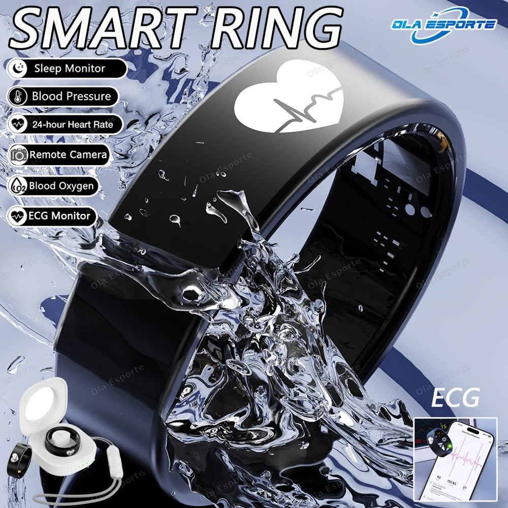 ECG Smart Ring for Men & Women BP, SpO2 & Heart Rate Monitor | 5ATM Waterproof