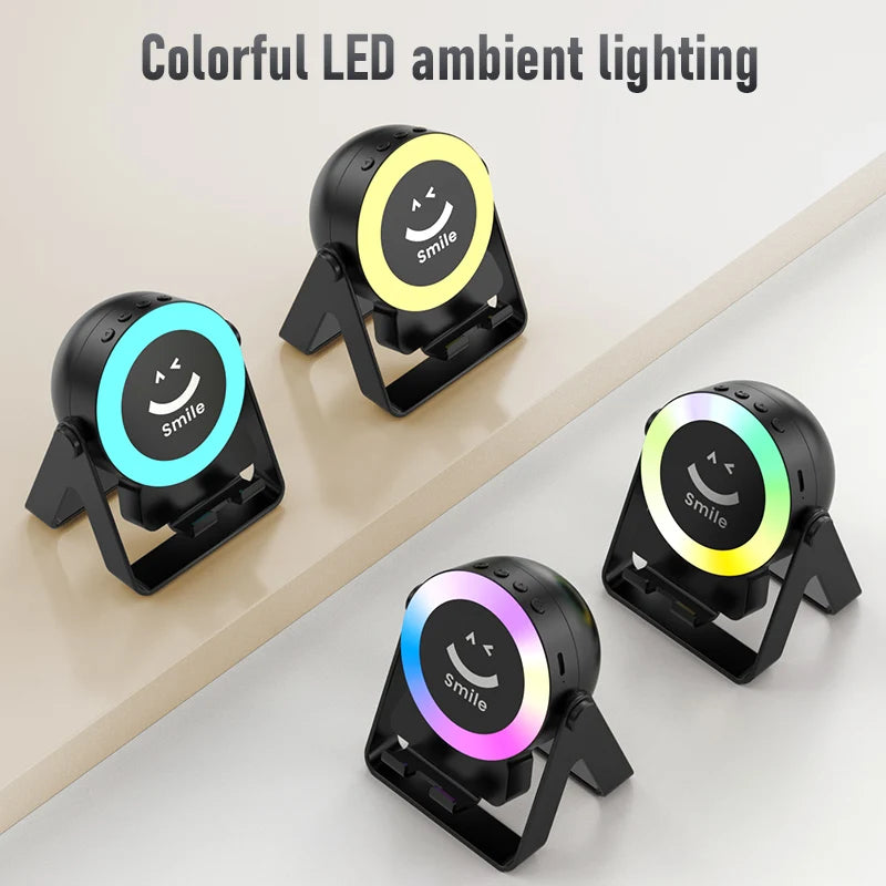 4-in-1 Wireless Charging Speaker Stand - Bluetooth Audio with 360 Rotation & LED Light - Image 4