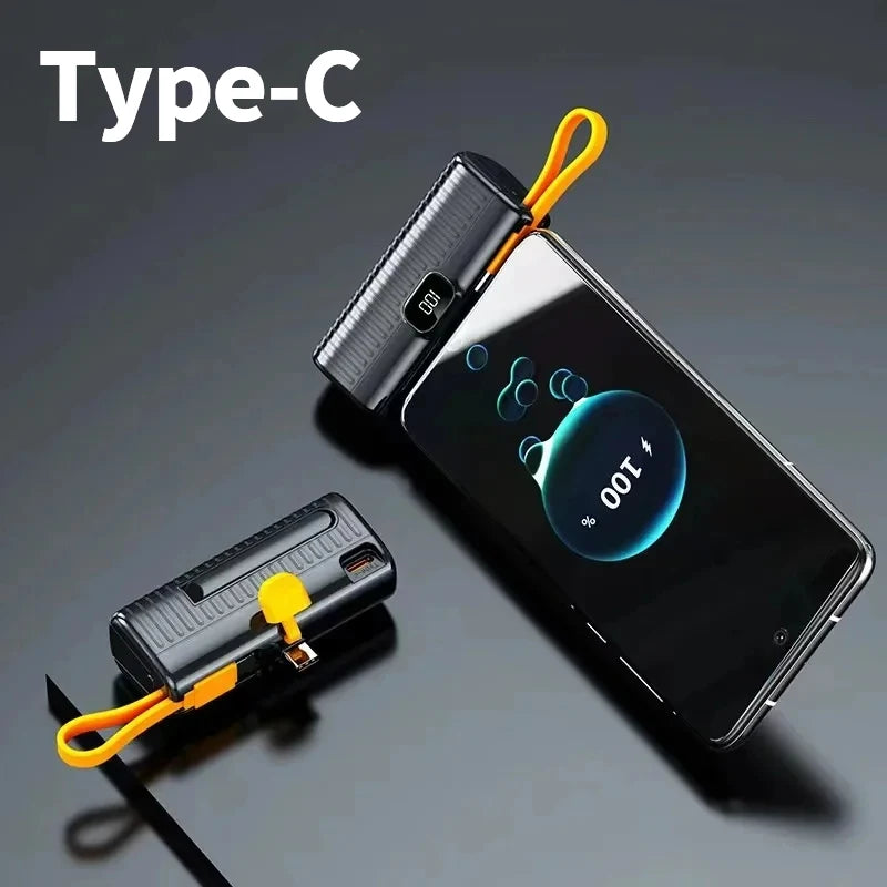 50000mAh Mini Power Bank - Built-in Cables & Digital Display Portable Charger - Image 12