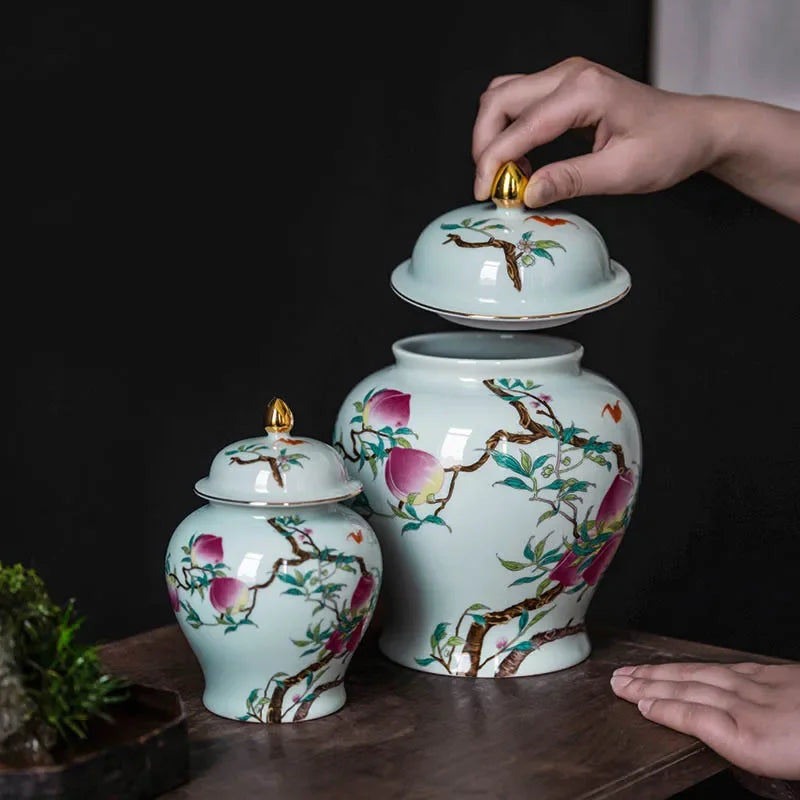 Chinese Retro Graffiti Ceramic Tea Pot Porcelain Sealed Storage Jar with Lid, Home Decor Canister - Image 3