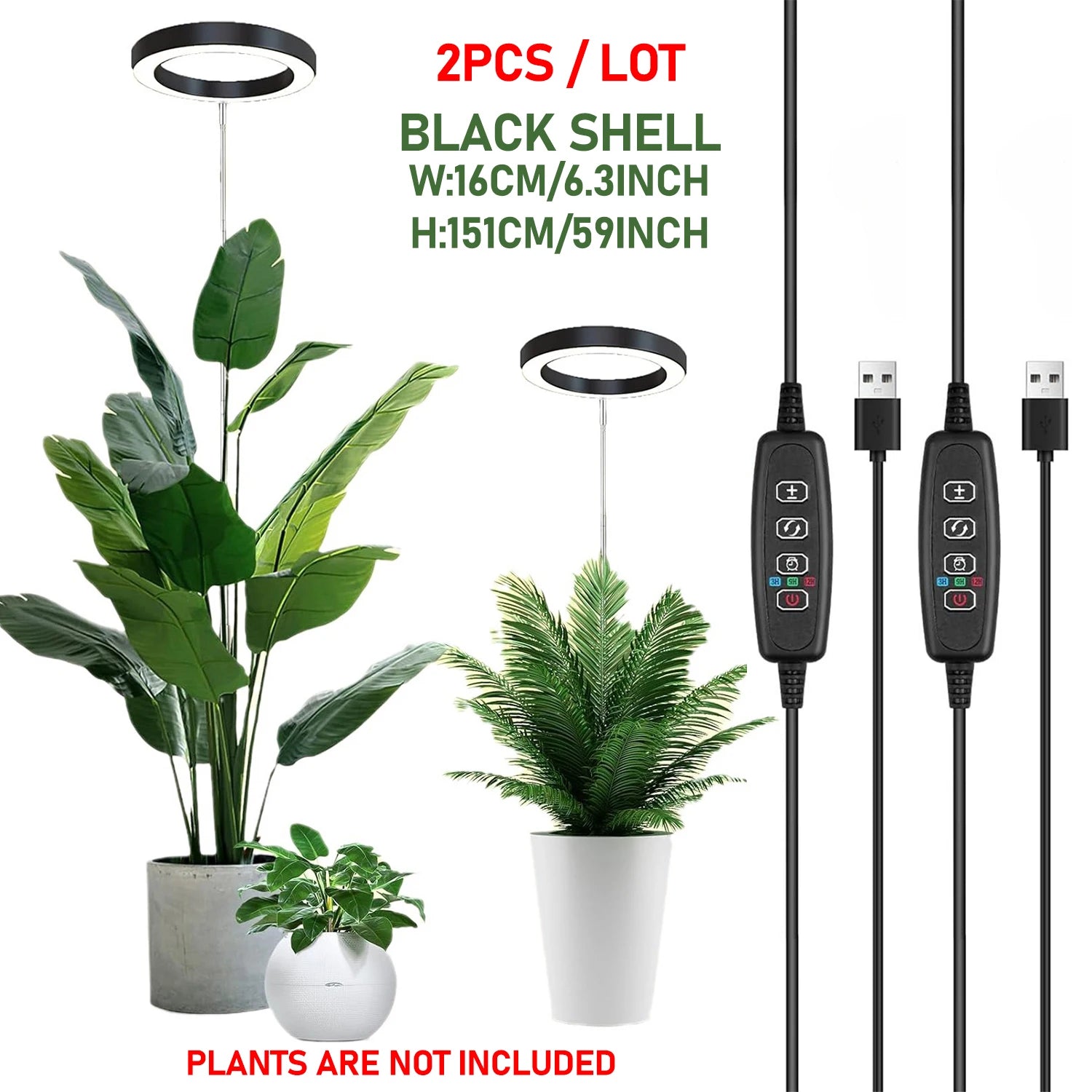 16cm Ring LED Plant Grow Light Full Spectrum Dimmable with Smart Timer - Image 7