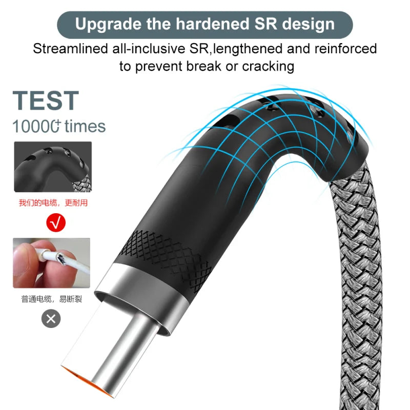 USB-C Extended Fast Charging Cable - 6A Super Charge 3M/10ft - Image 2
