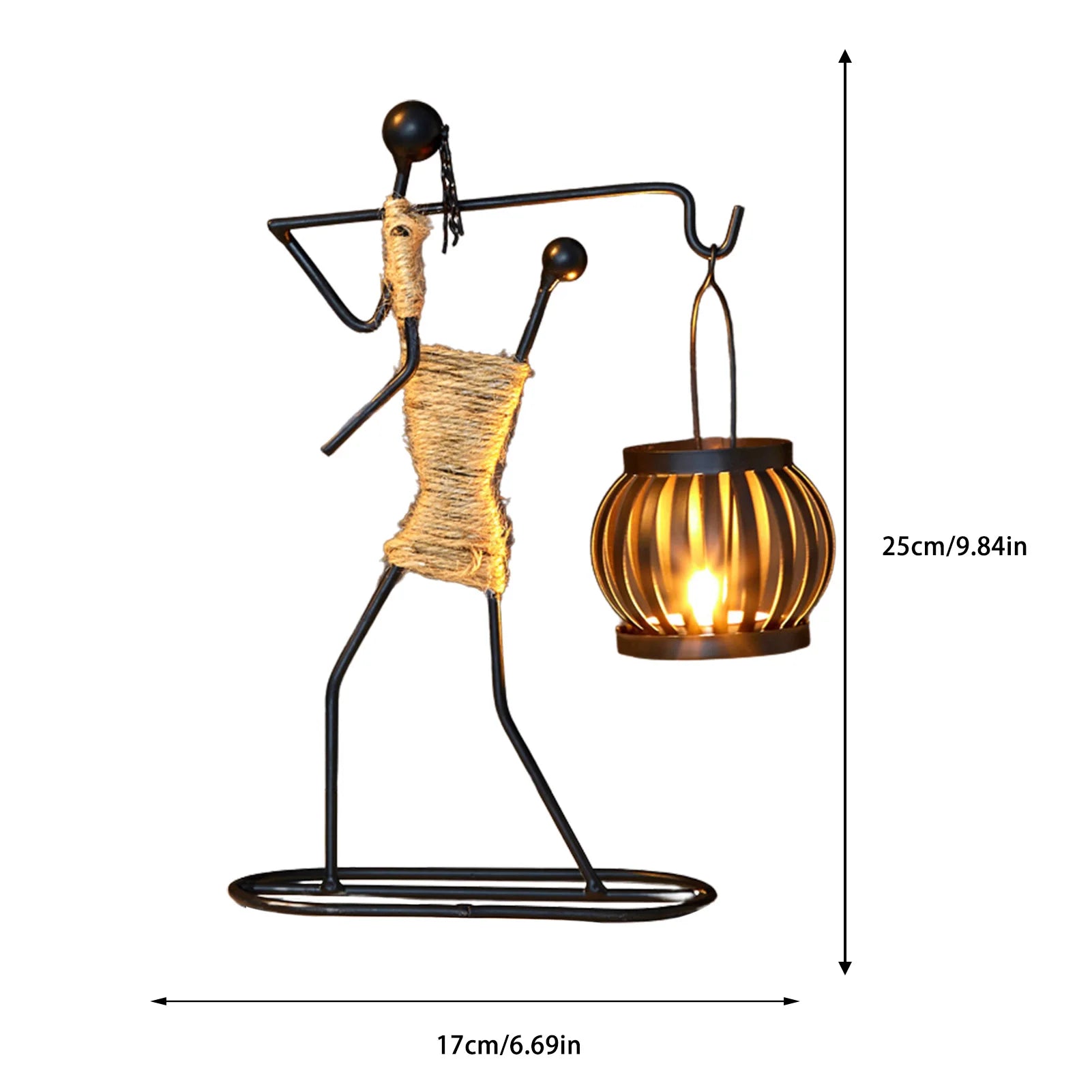 Metal African Women Candle Holder - Decorative Iron Candlestick - Image 14