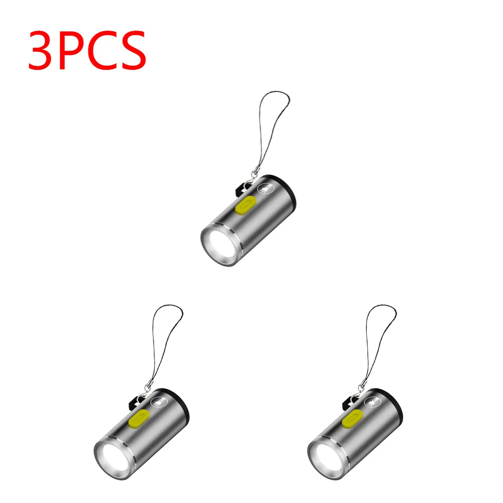 Type-C Rechargeable Mini LED Flashlight - Pocket Keychain Torch Light - Image 8