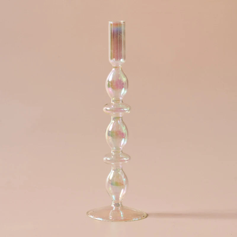 Iridescent Rainbow Glass Candle Holders & Vase Collection - Image 20