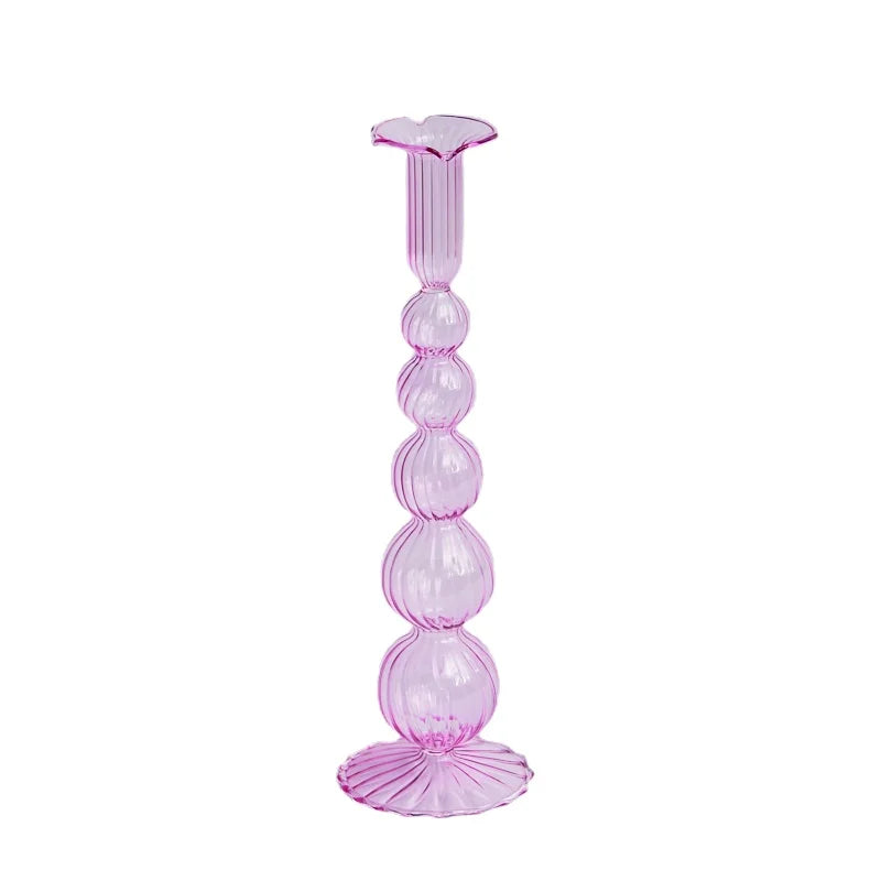 Nordic Rainbow Glass Candle Holders | Scandinavian Candlestick Collection - Image 9