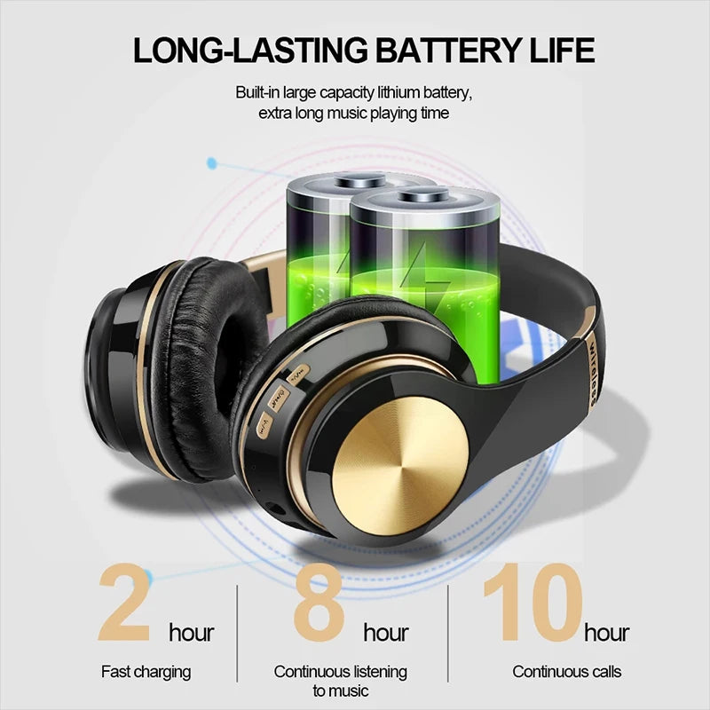 Foldable Bluetooth Headphones - HiFi Wireless Over-Ear Sports Headset with Mic - Image 3