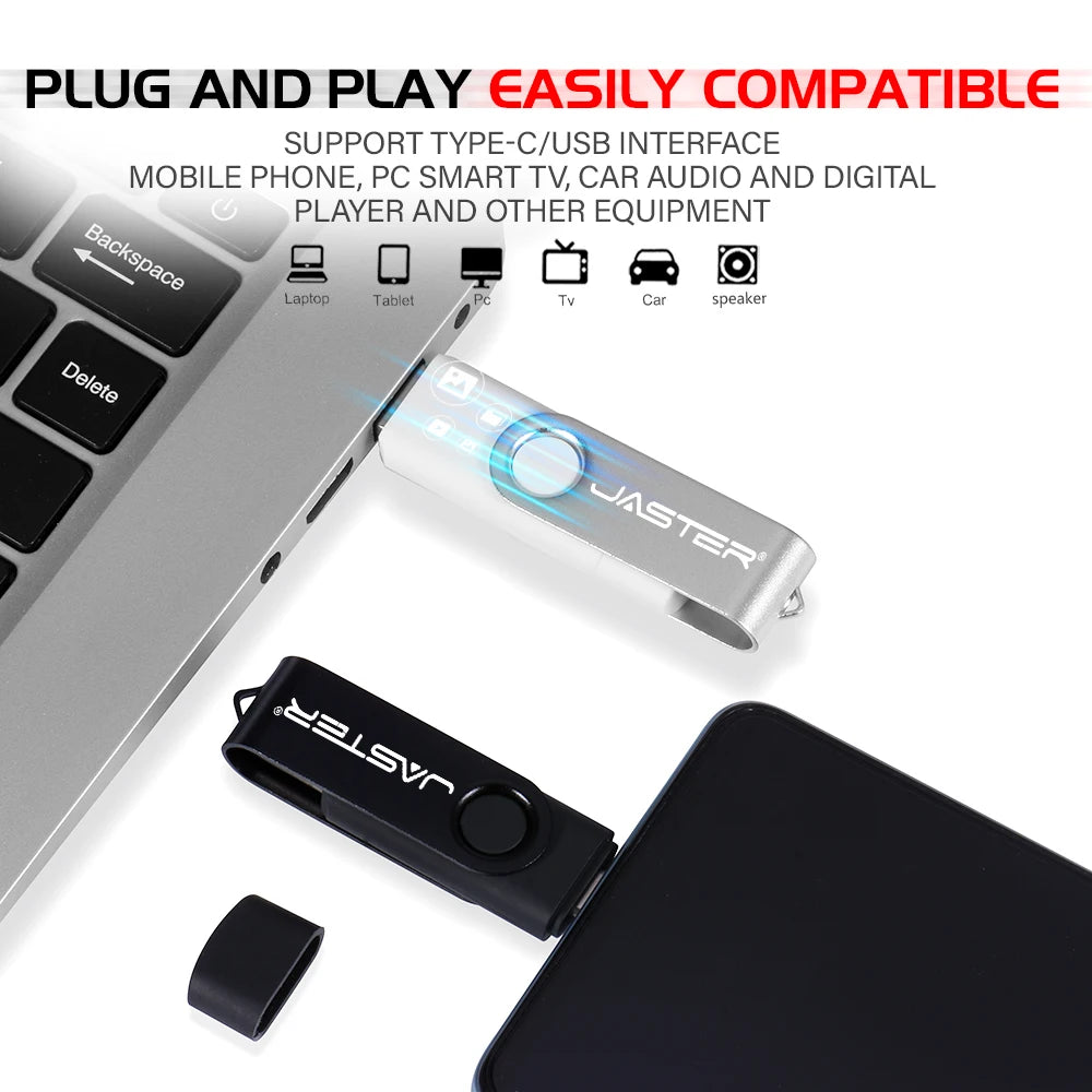 Rotating USB-C OTG Flash Drive - Dual Interface for Android Phone, Tablet & PC - Image 3