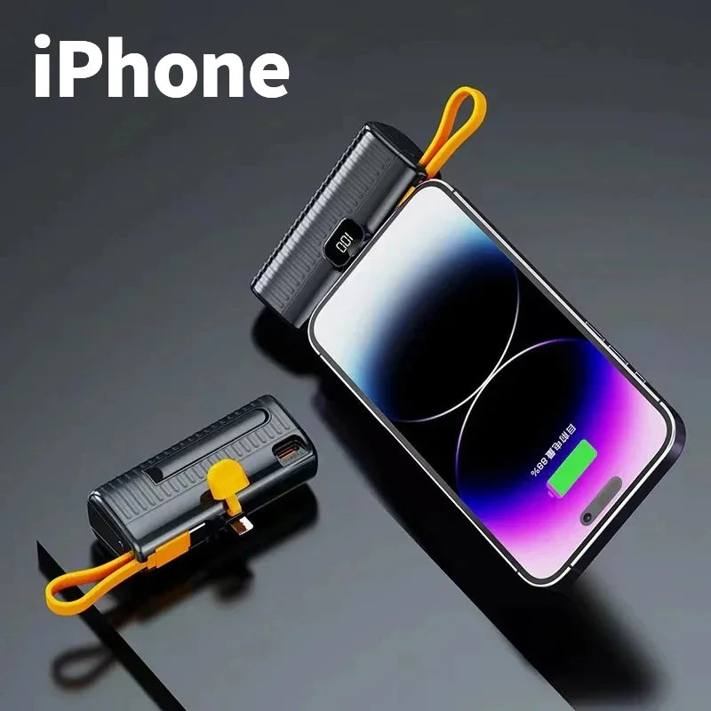 50000mAh Mini Power Bank - Built-in Cables & Digital Display Portable Charger - Image 13