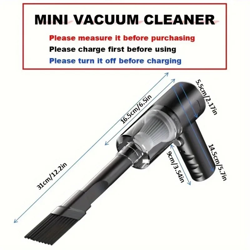 Compact Wireless Car Vacuum - USB Rechargeable Handheld Cleaner - Image 7