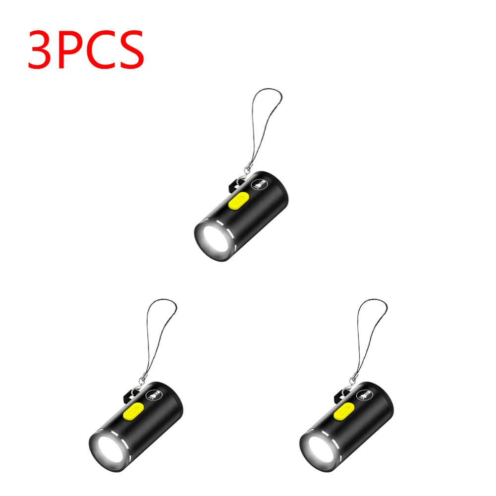 Type-C Rechargeable Mini LED Flashlight - Pocket Keychain Torch Light - Image 7