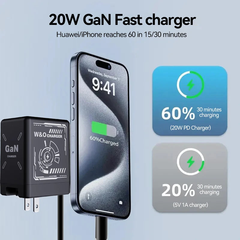 2-in-1 GaN 120W Fast Charger - Retractable USB-C & Lightning Cables for iPhone 16 - Image 4
