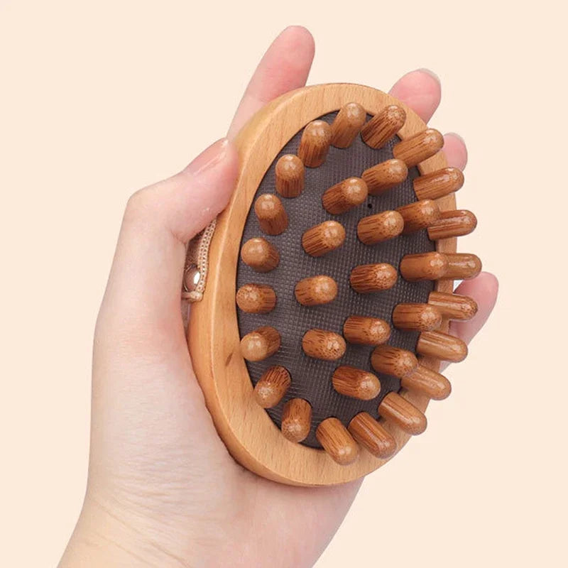 Wooden Air Cushion Scalp & Body Massage Comb | Meridian Massager | Spa & Wellness - Image 4