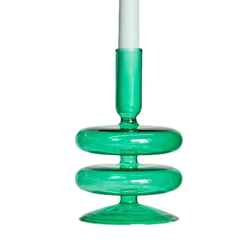 Festive Glass Taper Candle Holders | Red & Green Christmas Candlestick Collection - Image 17