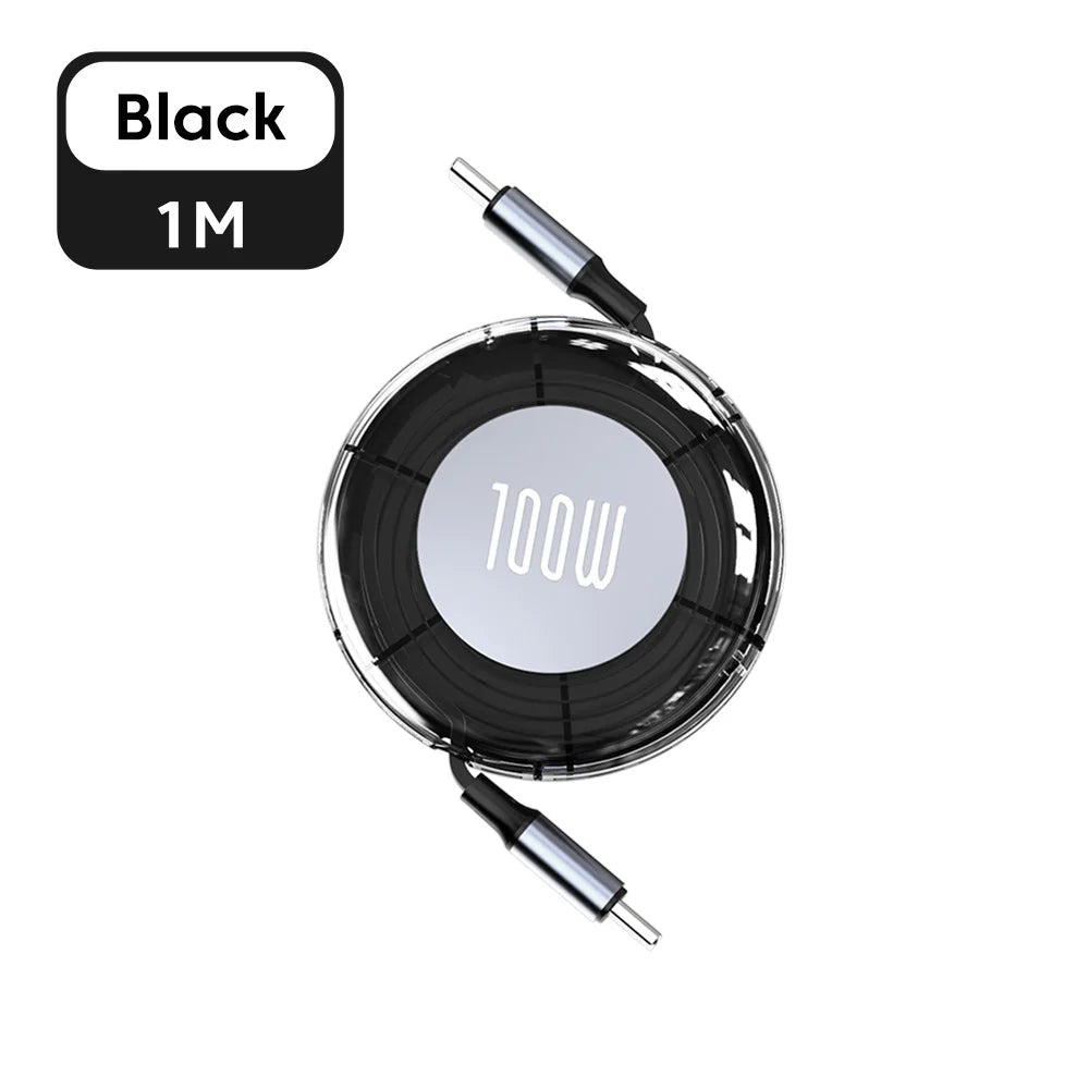 Retractable 100W USB-C Cable - PD Fast Charging for iPhone 15, MacBook & Laptops - Image 6