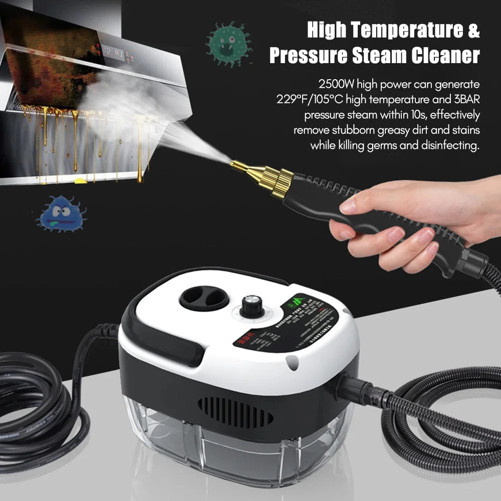 2500W Portable Handheld Steam Cleaner High Temperature Pressurized Steam Cleaning Machine for Kitchen Furniture Bathroom Car - Image 2