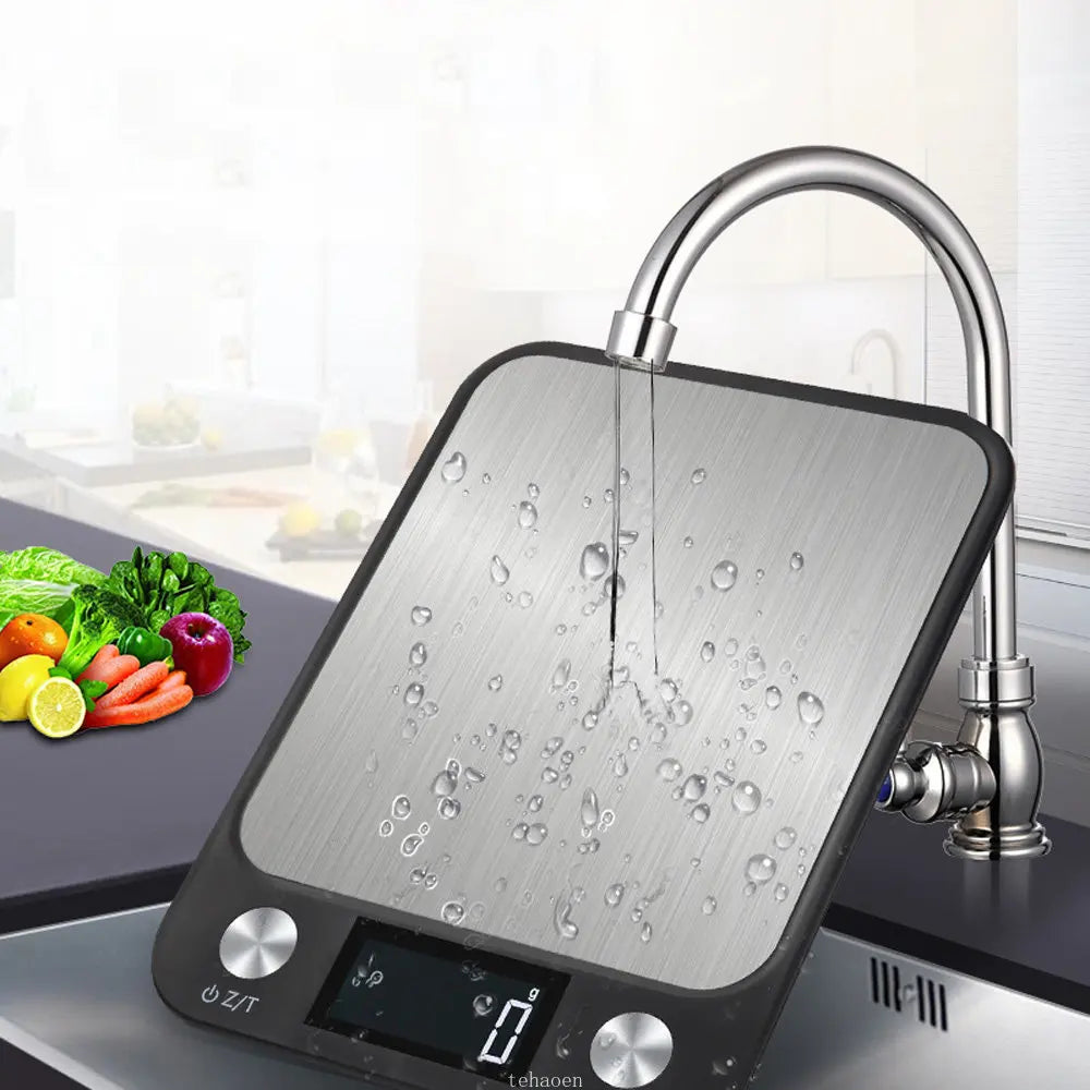 Smart Digital Kitchen Scale Stainless Steel Food Scale, 5kg/10kg/15kg, 7 Units