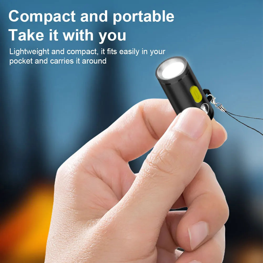 Type-C Rechargeable Mini LED Flashlight - Pocket Keychain Torch Light - Image 3