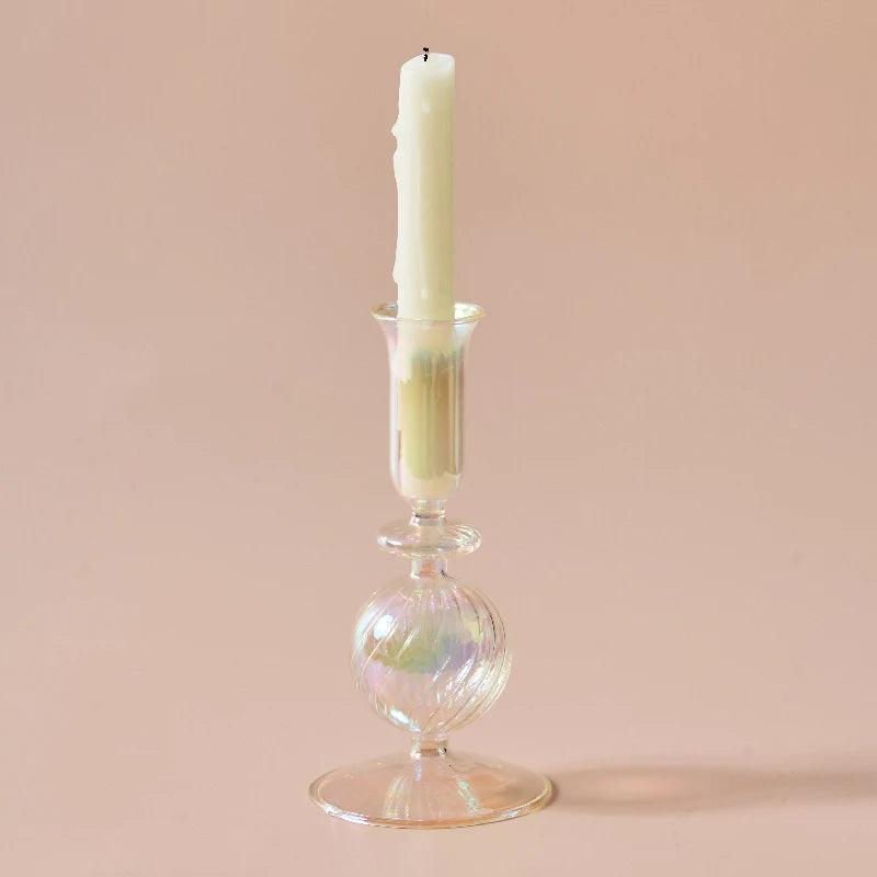 Iridescent Rainbow Glass Candle Holders & Vase Collection - Image 11