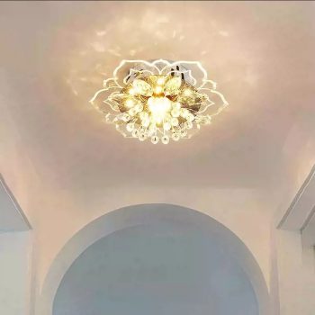 LED Crystal Flower Ceiling Light | 9W Modern Lamp for Hallway, Bedroom & Living Room