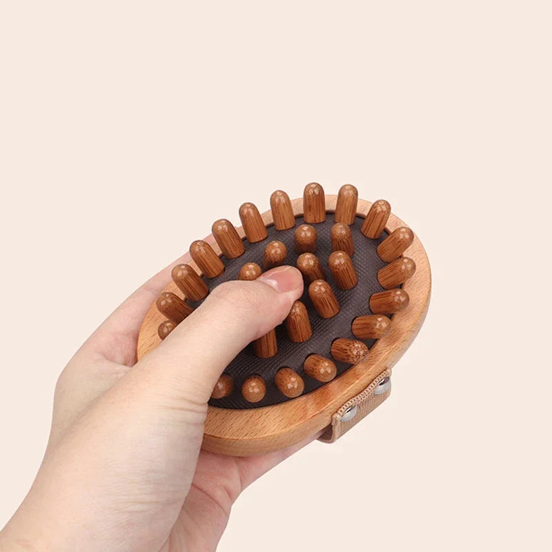 Wooden Air Cushion Scalp & Body Massage Comb | Meridian Massager | Spa & Wellness - Image 2