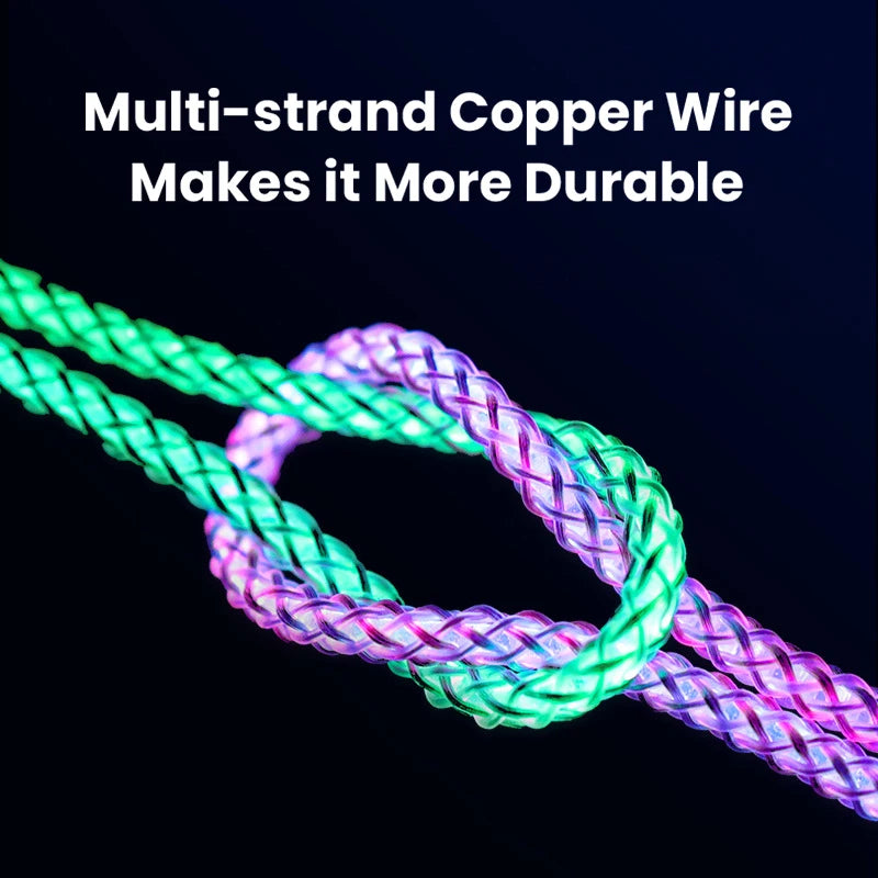 RGB Breathing Light USB-C Cable - 66W Fast Charging with Gradient Effects - Image 4