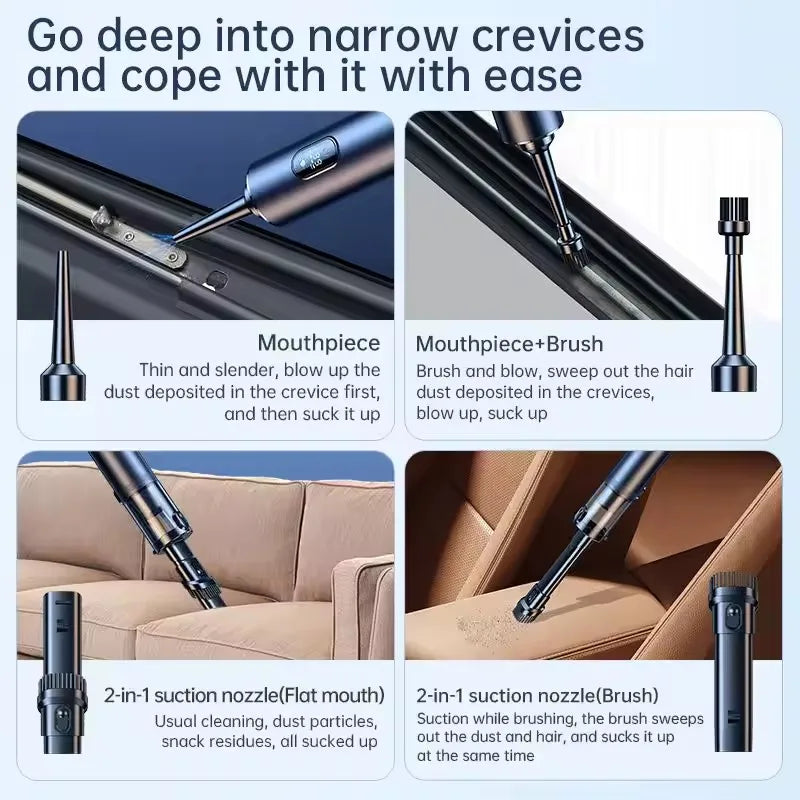 Digital Display Car Vacuum - Brushless Cordless Cleaner with LED - Image 6