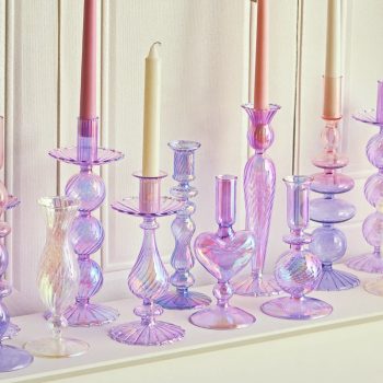 Nordic Rainbow Glass Candle Holders | Scandinavian Candlestick Collection