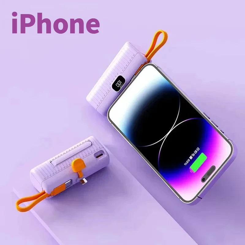 50000mAh Mini Power Bank - Built-in Cables & Digital Display Portable Charger - Image 11