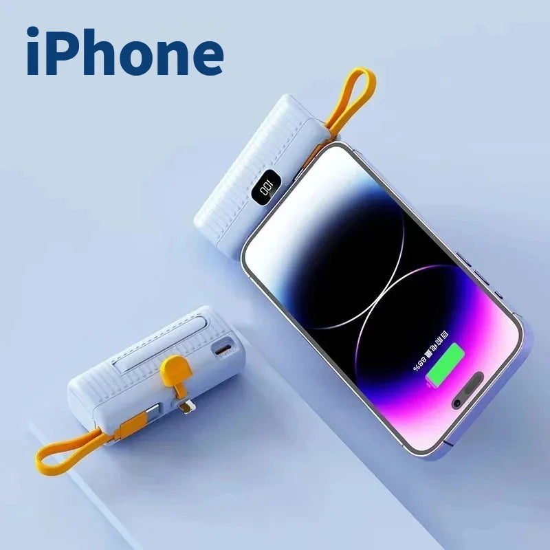 50000mAh Mini Power Bank - Built-in Cables & Digital Display Portable Charger - Image 8