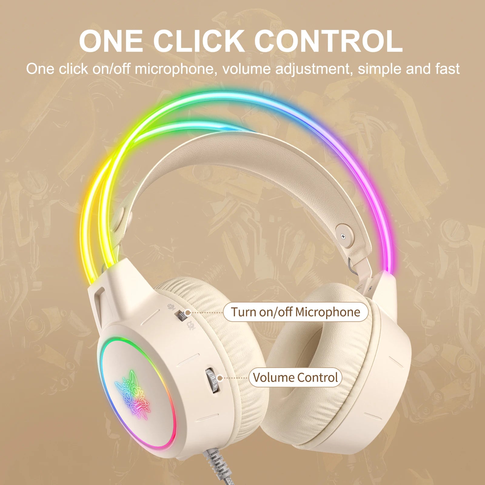 ONIKUMA X15 Pro Gaming Headset - RGB Cat Ear Headphones with Mic for PC/PS4 - Image 7