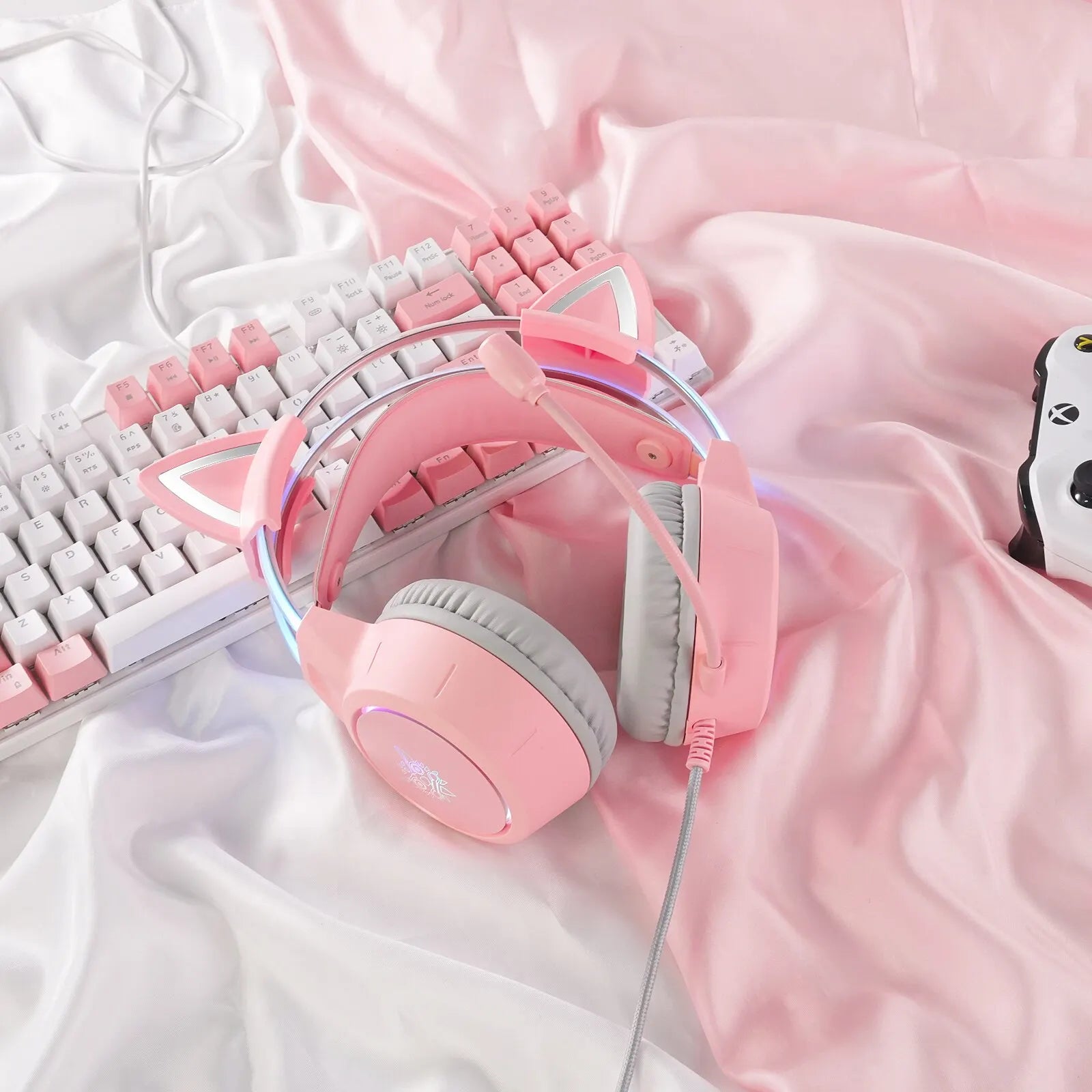 ONIKUMA X15 Pro Gaming Headset - RGB Cat Ear Headphones with Mic for PC/PS4 - Image 5