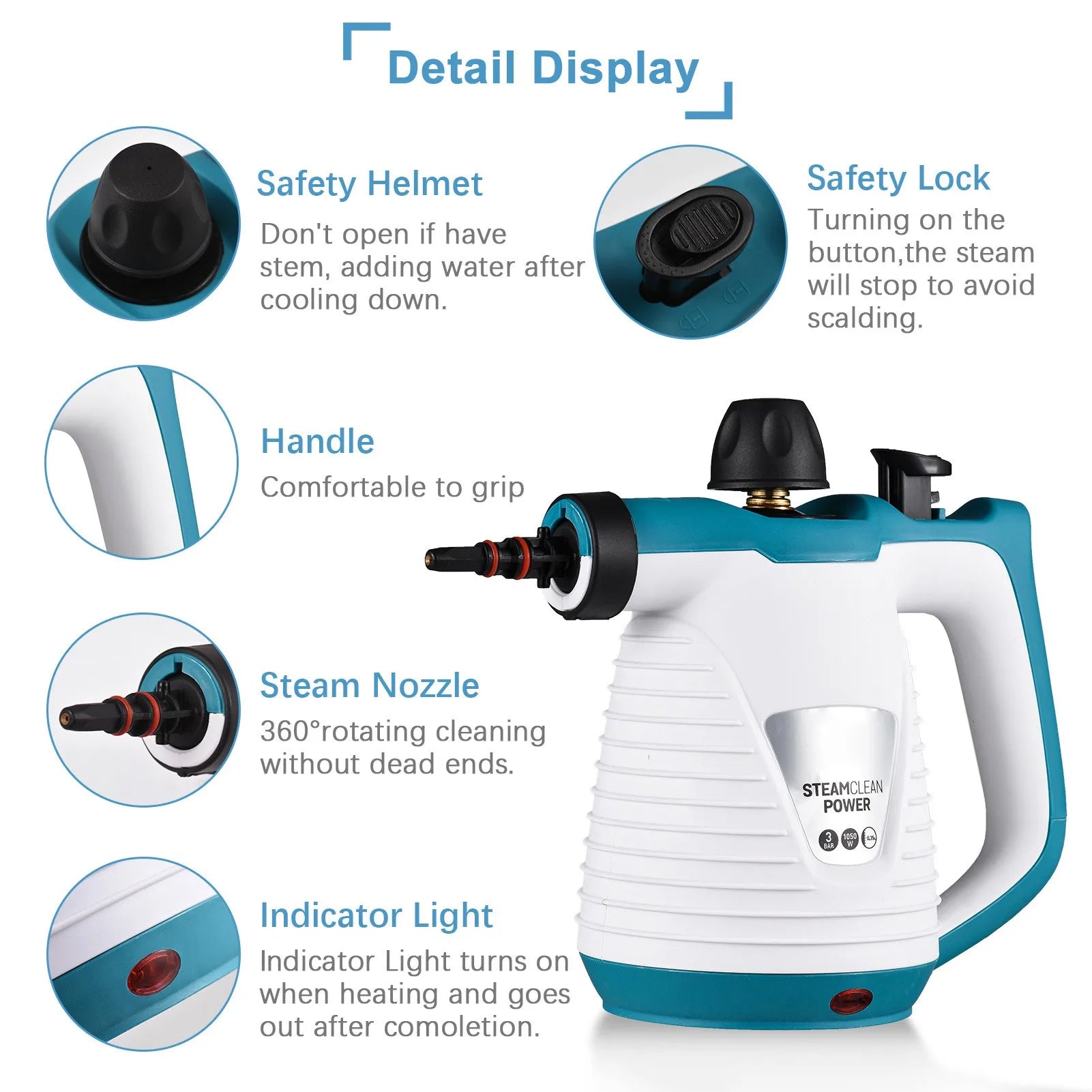 Multi-Surface Steam Cleaner - Complete 9-Piece Accessory Kit - Image 2