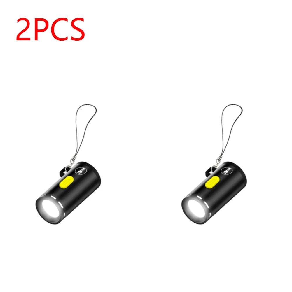 Type-C Rechargeable Mini LED Flashlight - Pocket Keychain Torch Light - Image 11