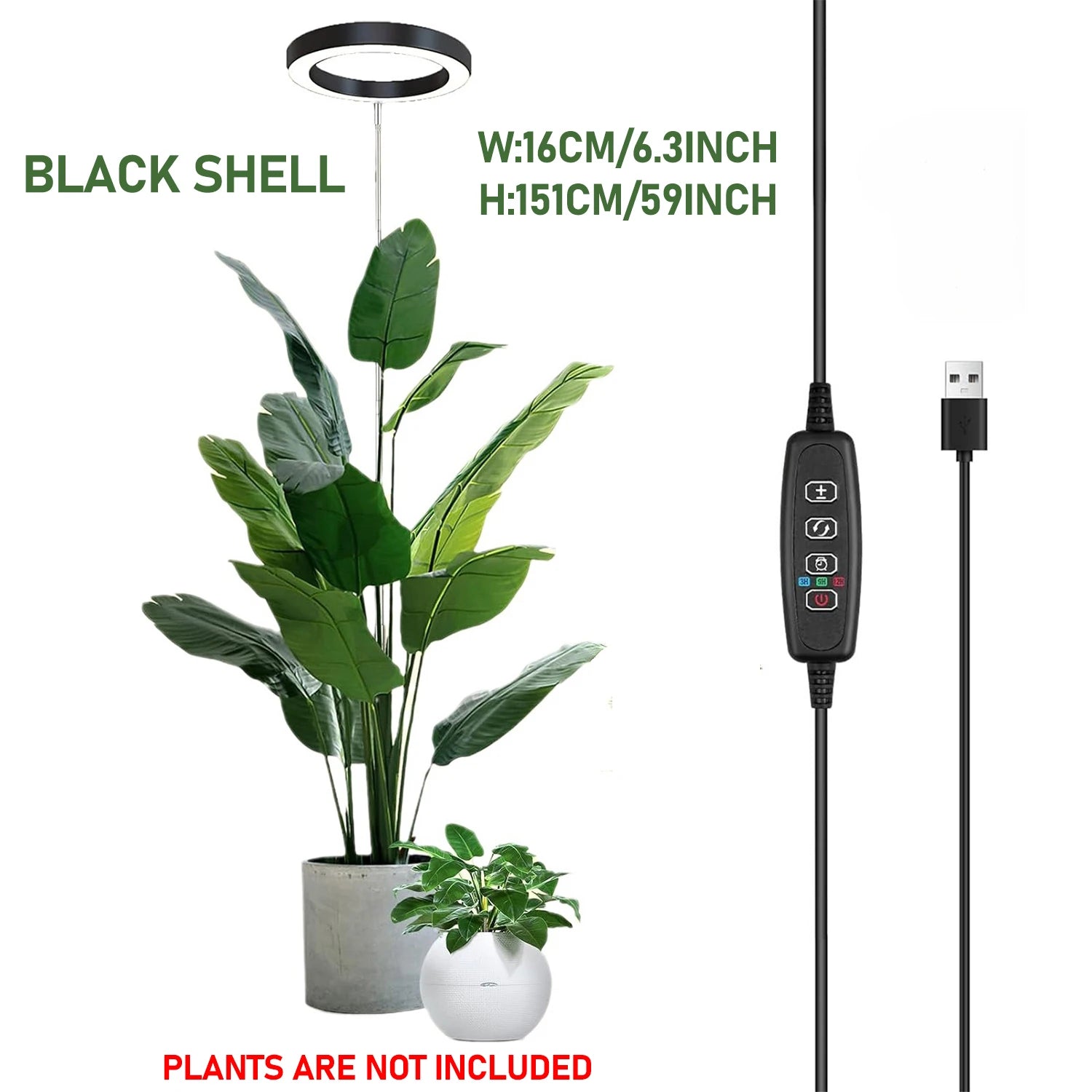 16cm Ring LED Plant Grow Light Full Spectrum Dimmable with Smart Timer - Image 6
